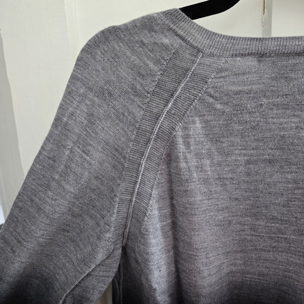 Johnston & Murphy Sweater, Mens Large V Neck Gray & Black Ombre 100% Merino Wool - Picture 8 of 12